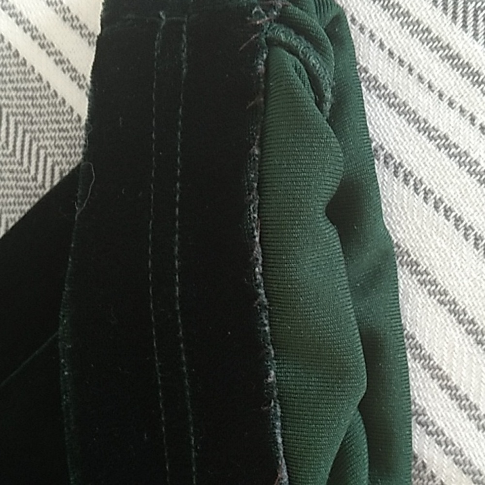Valenti Women's Size Small Forest/Hunter Green Velvet Pull On Pants *Altered* - Picture 12 of 13